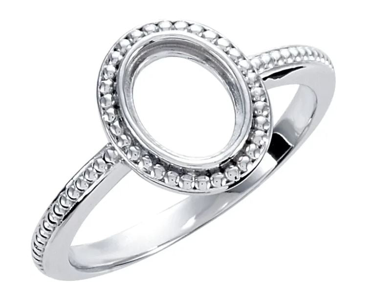 Beaded Oval Ring