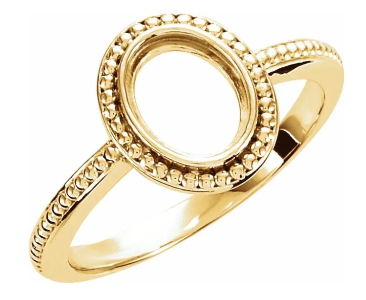 Beaded Oval Ring
